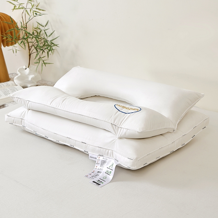 91家纺网 家纺一手货源 找家纺 （总）仁宇枕业 20266新款纯棉二合一牵引枕头多功能护颈枕头按摩舒适spa枕头酒店枕头枕芯