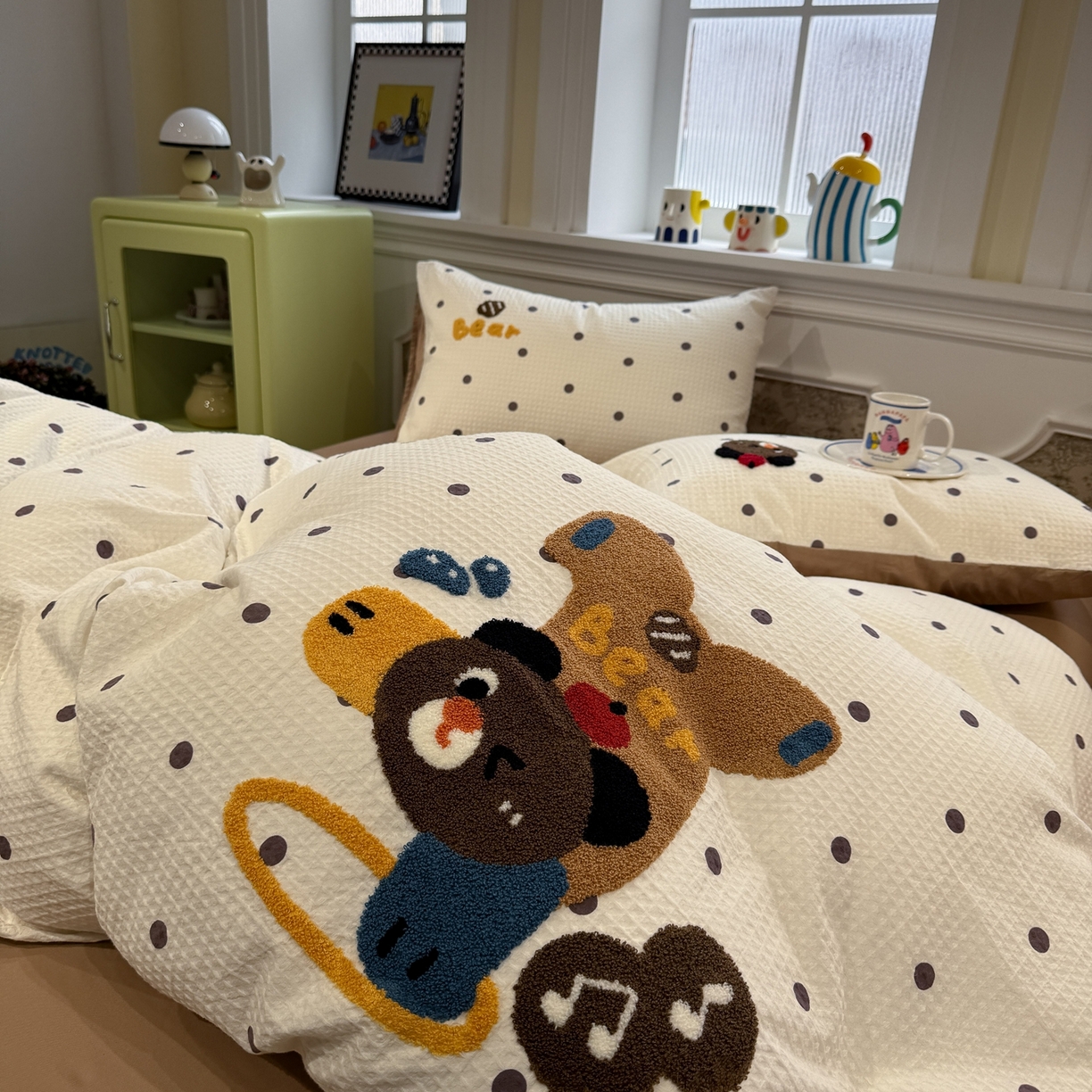 91家纺网 家纺一手货源 找家纺 （总）珺柔家纺 2026新款卡通华夫格毛巾绣四件套