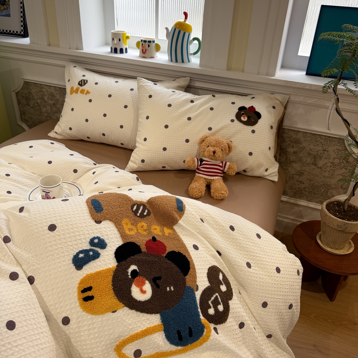 91家纺网 家纺一手货源 找家纺 （总）珺柔家纺 2026新款卡通华夫格毛巾绣四件套