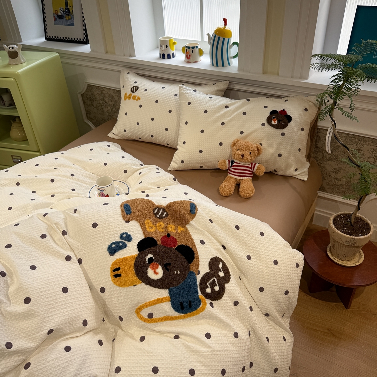 91家纺网 家纺一手货源 找家纺 （总）珺柔家纺 2026新款卡通华夫格毛巾绣四件套