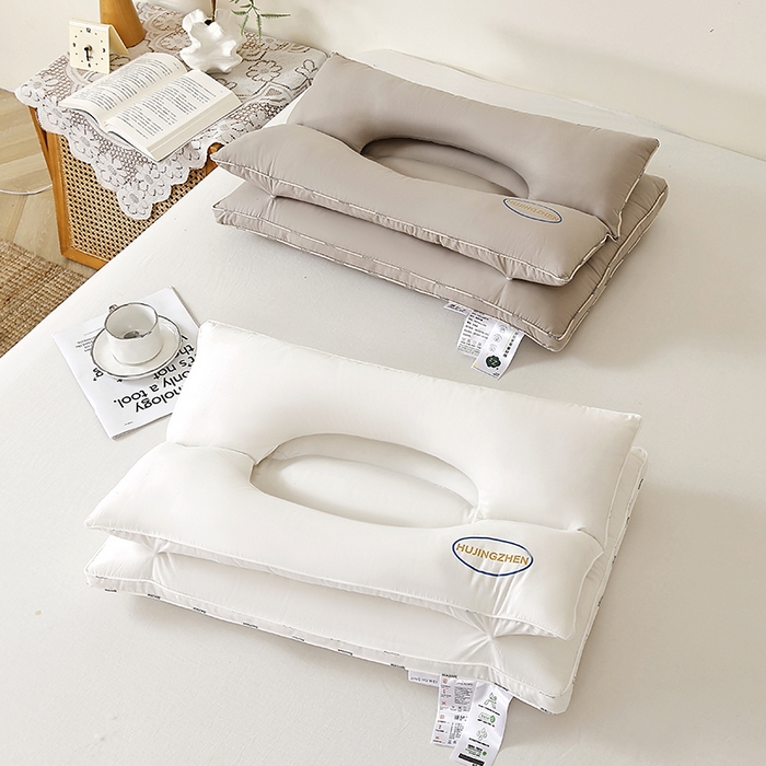 91家纺网 家纺一手货源 找家纺 仁宇枕业 20266新款纯棉二合一牵引枕头多功能护颈枕头按摩舒适spa枕头酒店枕头枕芯 组合图仅供展示不可下单