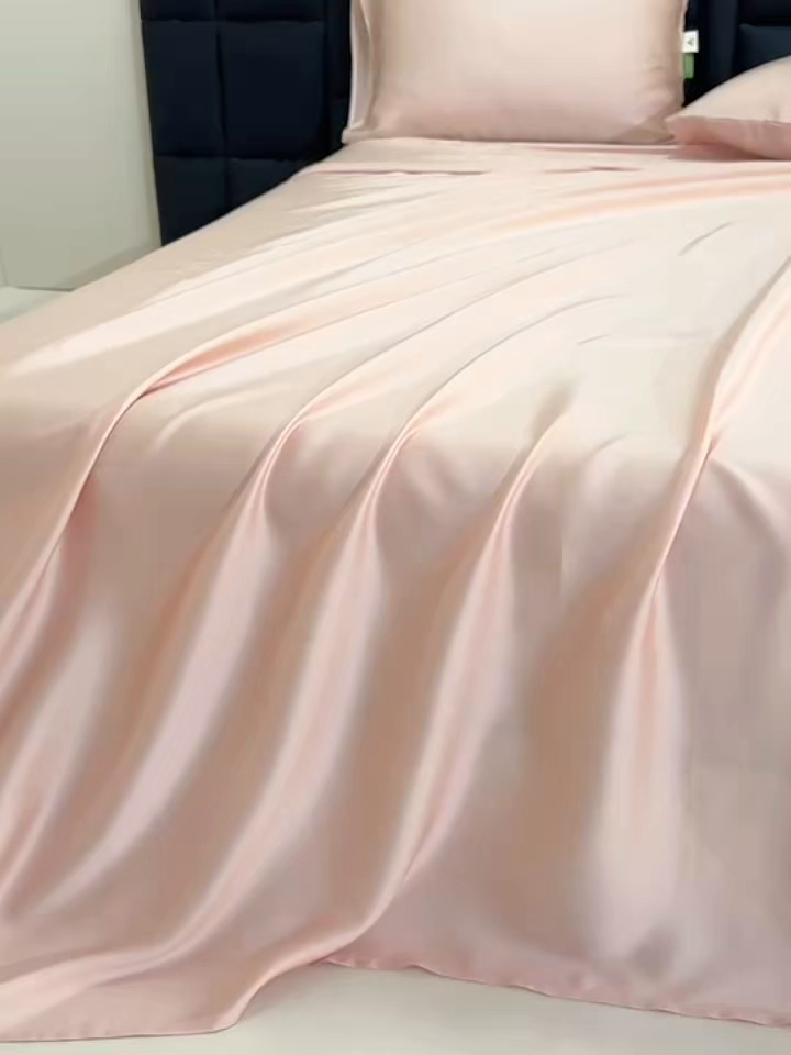91家纺网 家纺一手货源 找家纺 眠博士 60S莱赛尔天丝纯色床单单品床单单件 60S天丝床单-云朵粉