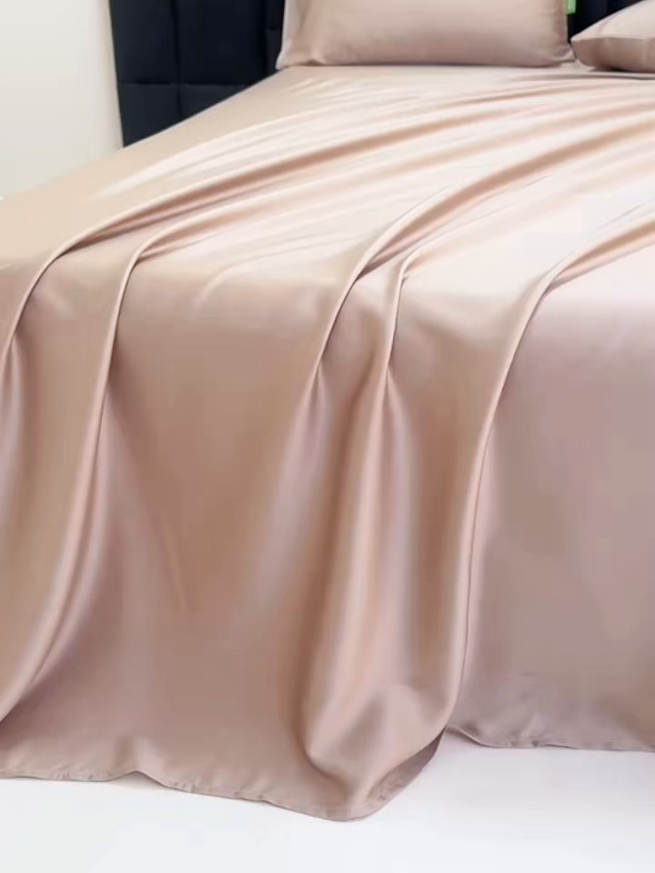91家纺网 家纺一手货源 找家纺 眠博士 60S莱赛尔天丝纯色床单单品床单单件 60S天丝床单-中茶色