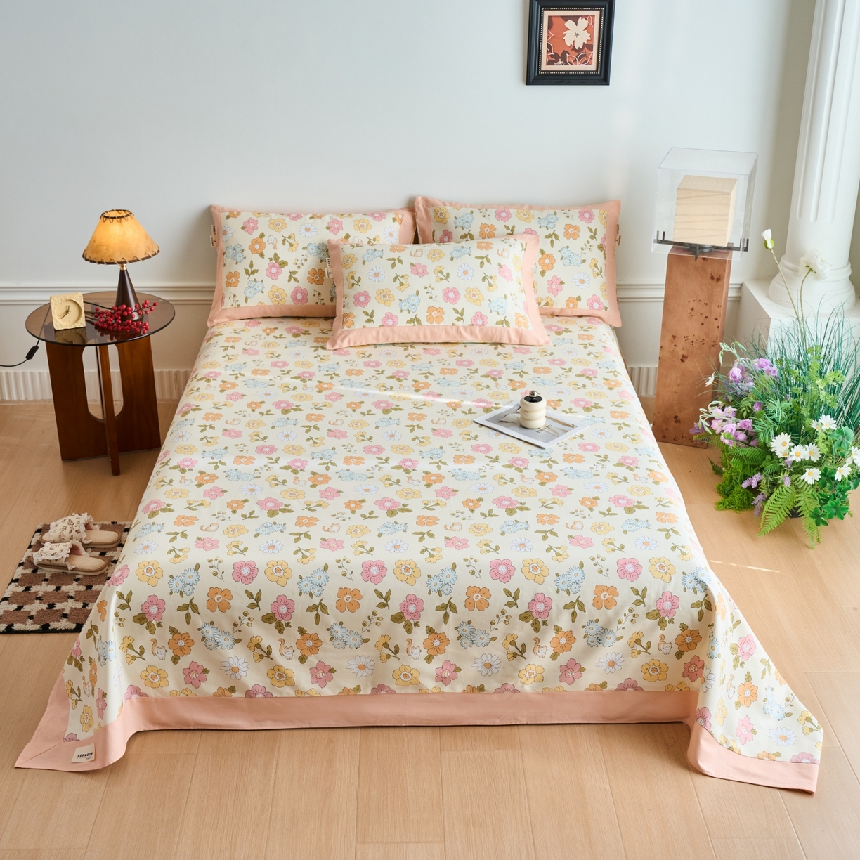 91家纺网 家纺一手货源 找家纺 （总）春皖家纺 2026新款全棉老粗布工艺款单床单床单单件