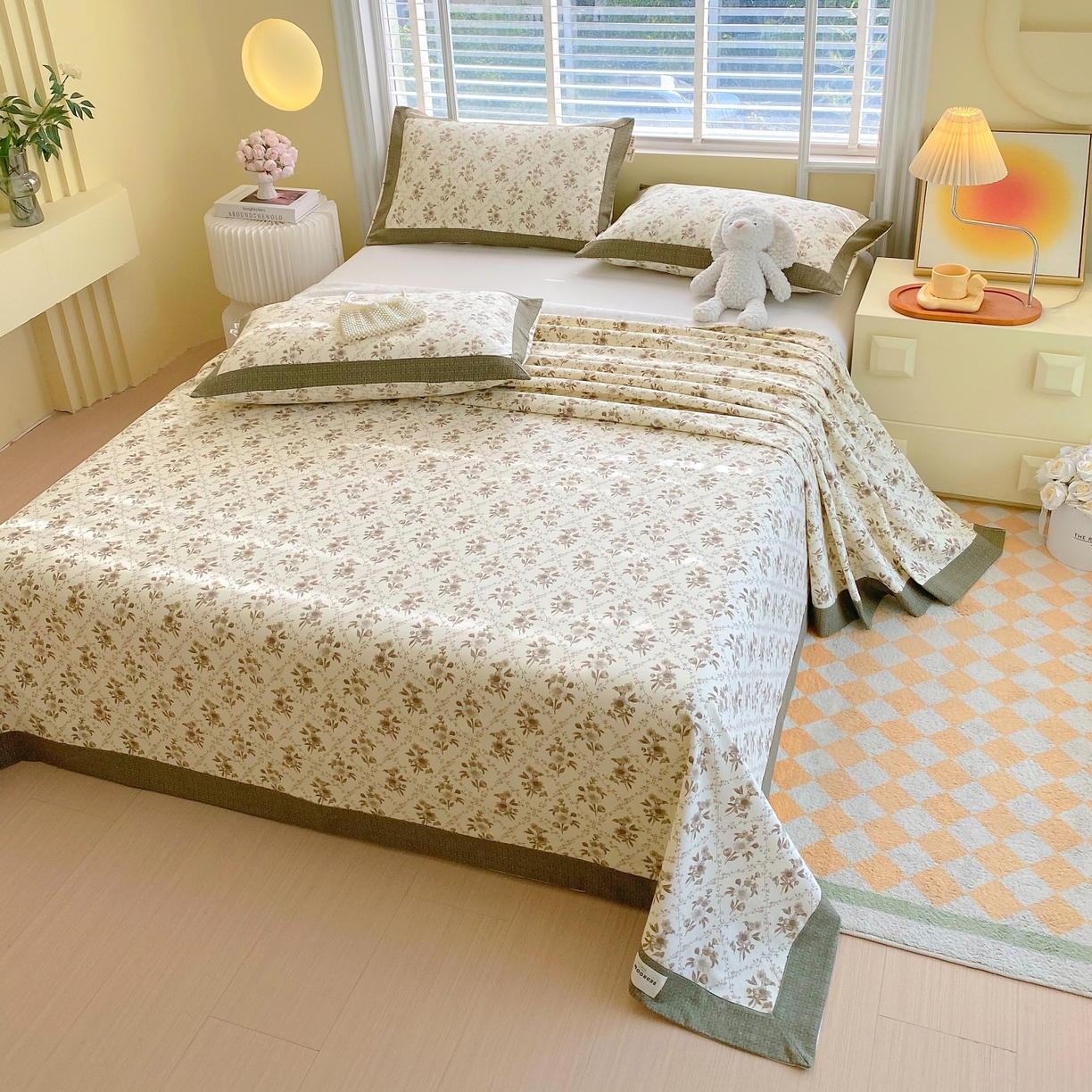 91家纺网 家纺一手货源 找家纺 （总）春皖家纺 2026新款全棉老粗布工艺款单床单床单单件