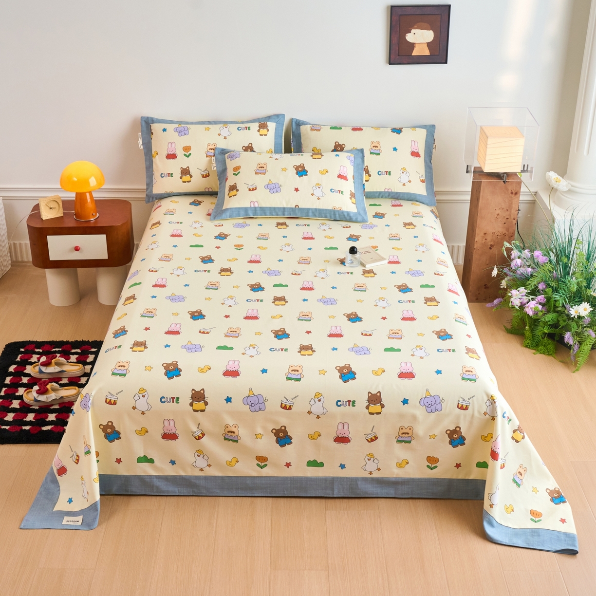 91家纺网 家纺一手货源 找家纺 （总）春皖家纺 2026新款全棉老粗布工艺款单床单床单单件