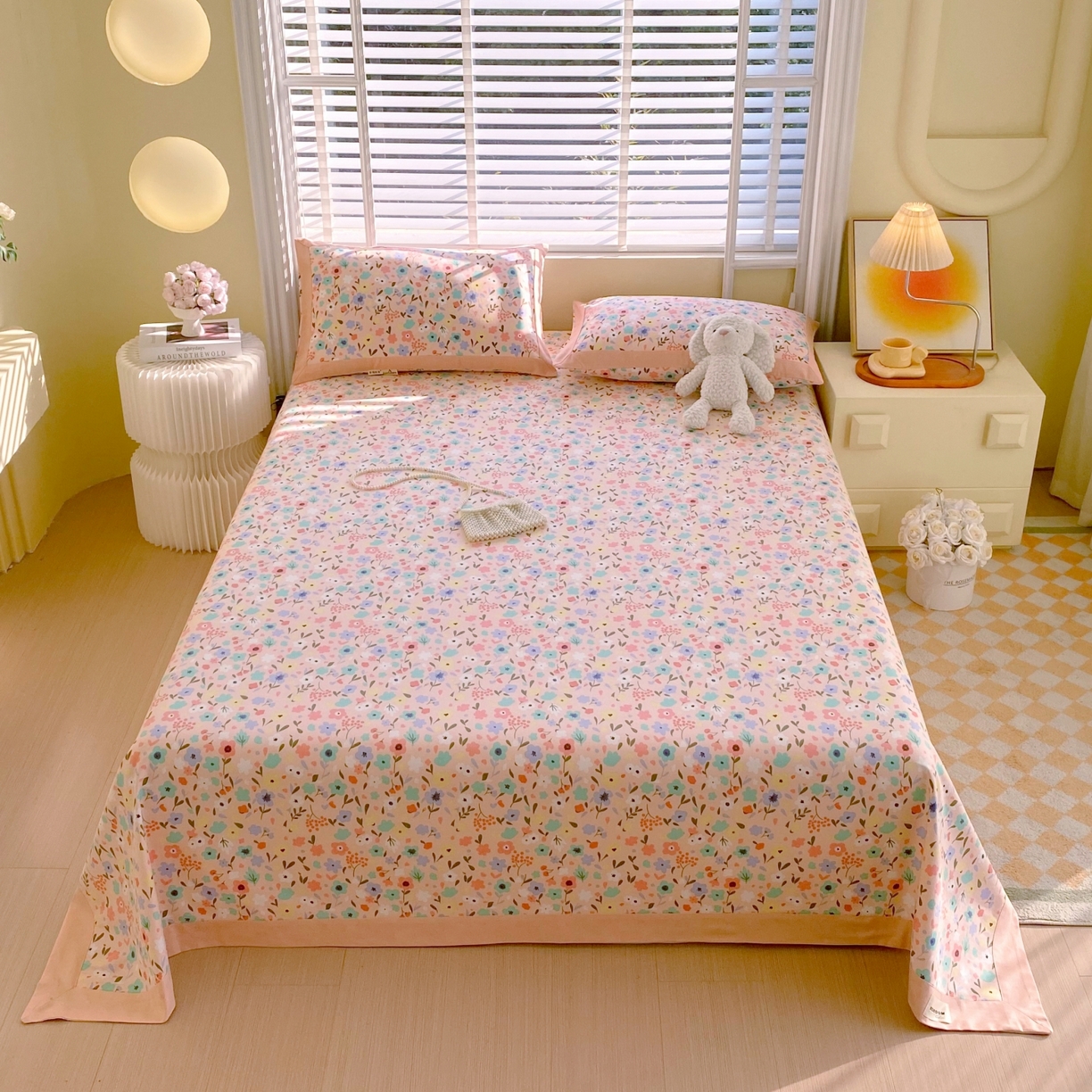 91家纺网 家纺一手货源 找家纺 春皖家纺 2026新款全棉老粗布工艺款单床单床单单件 织梦