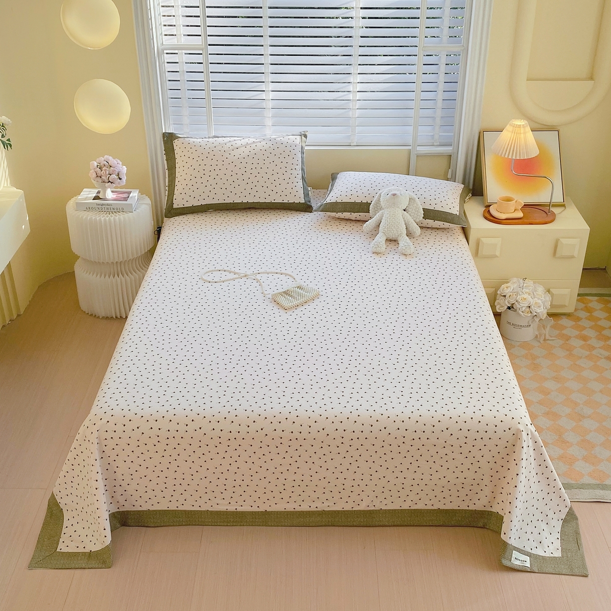 91家纺网 家纺一手货源 找家纺 春皖家纺 2026新款全棉老粗布工艺款单床单床单单件 风信咖