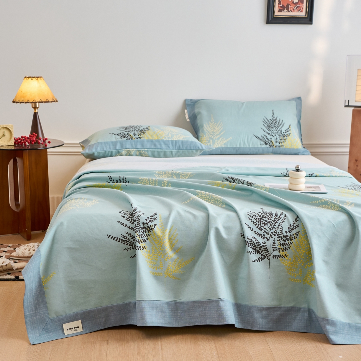 91家纺网 家纺一手货源 找家纺 春皖家纺 2026新款全棉老粗布工艺款单床单床单单件 轻舞