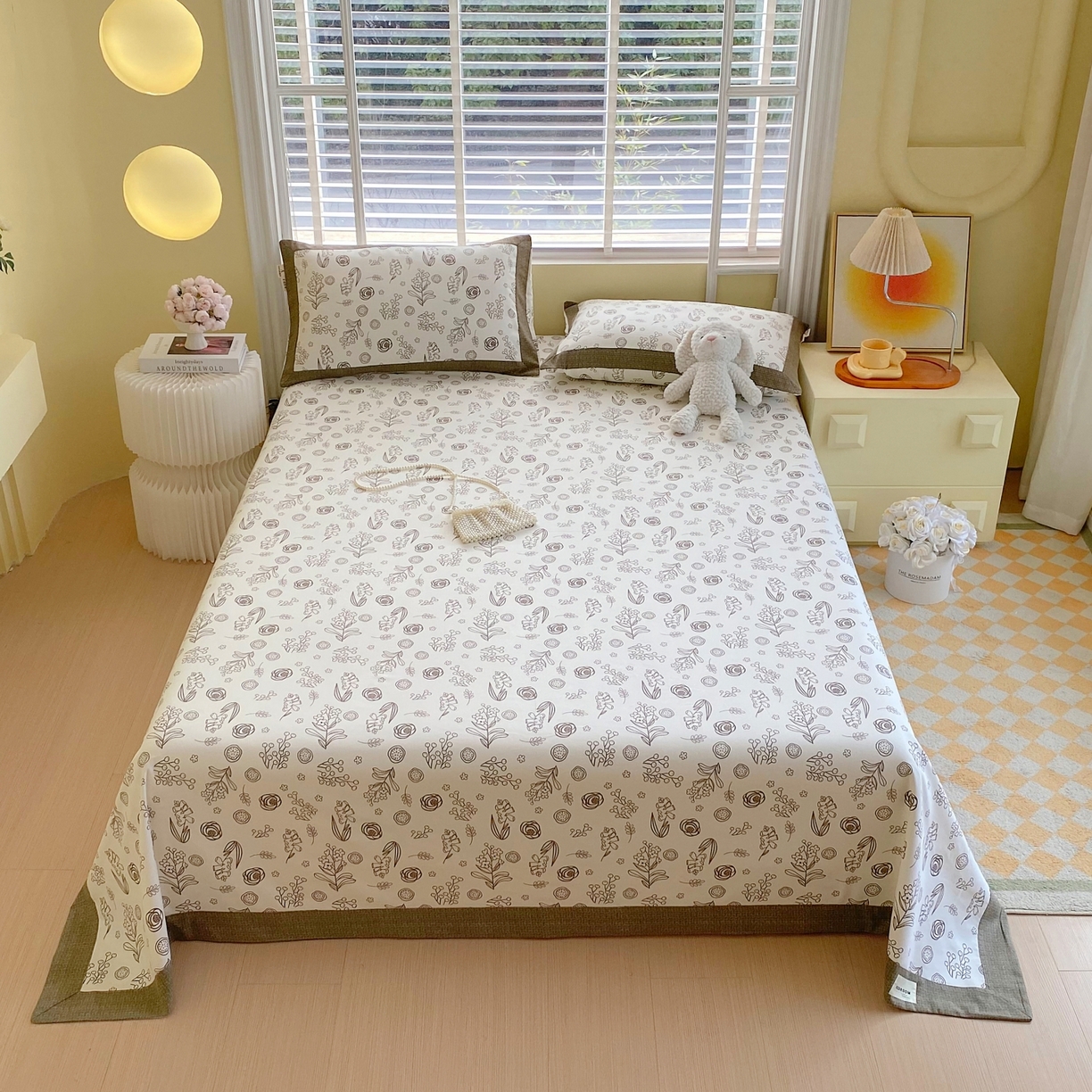 春皖家纺 2026新款全棉老粗布工艺款单床单床单单件 浅韵-白