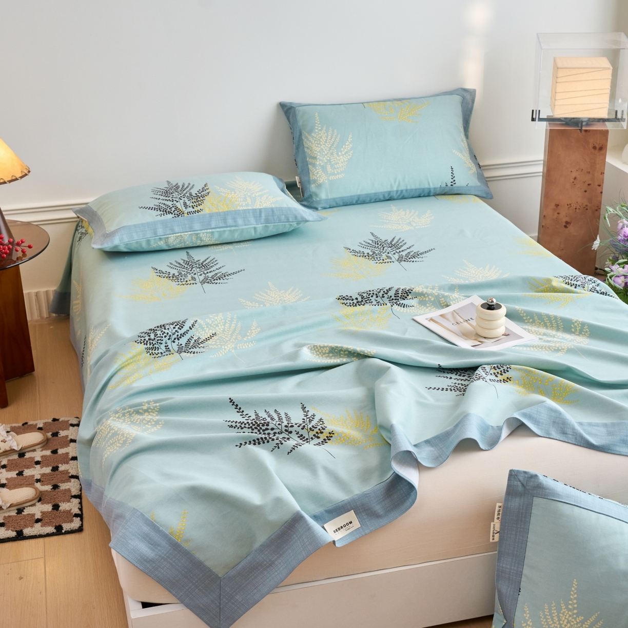 91家纺网 家纺一手货源 找家纺 春皖家纺 2026新款全棉老粗布工艺款单床单床单单件 轻舞