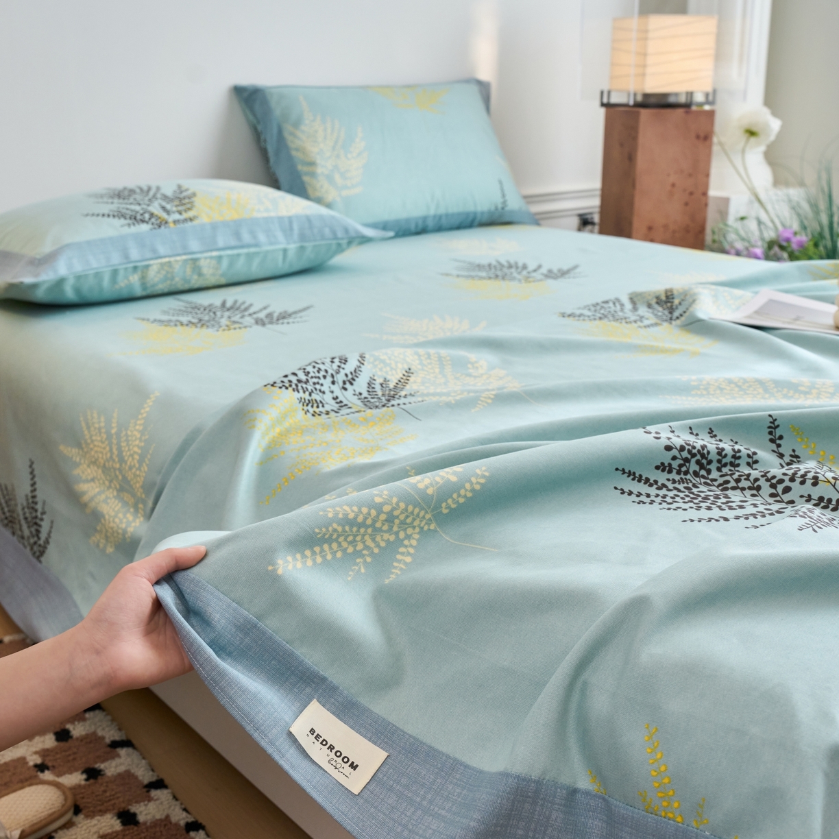 91家纺网 家纺一手货源 找家纺 春皖家纺 2026新款全棉老粗布工艺款单床单床单单件 轻舞