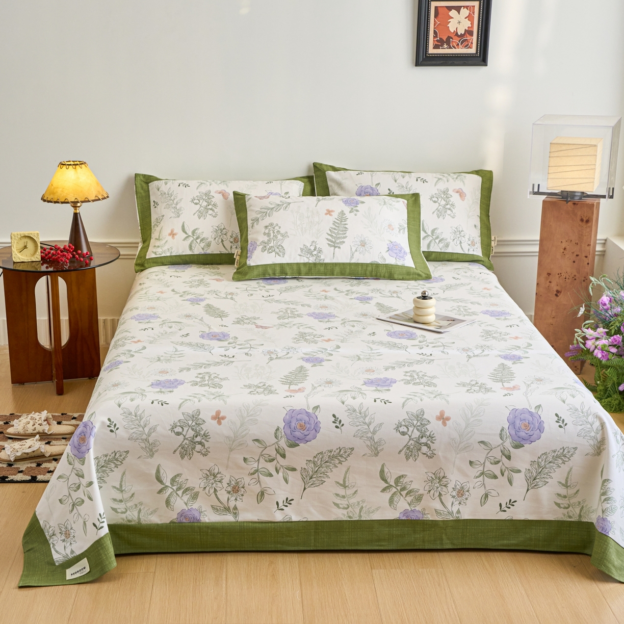 91家纺网 家纺一手货源 找家纺 春皖家纺 2026新款全棉老粗布工艺款单床单床单单件 逸云