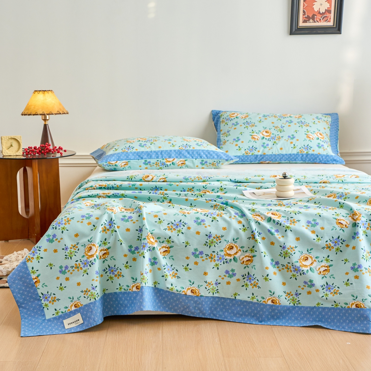 91家纺网 家纺一手货源 找家纺 春皖家纺 2026新款全棉老粗布工艺款单床单床单单件 绚烂