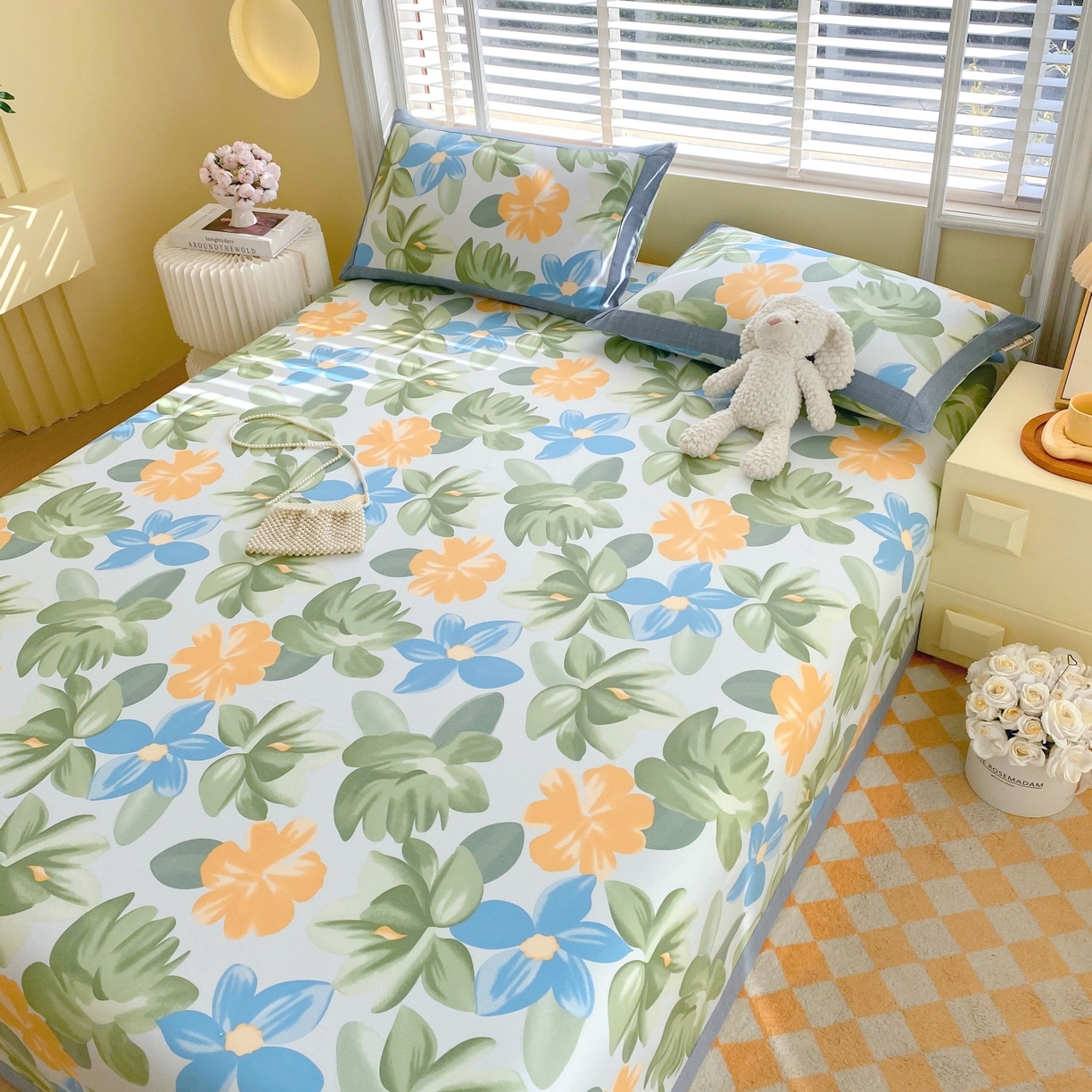 91家纺网 家纺一手货源 找家纺 春皖家纺 2026新款全棉老粗布工艺款单床单床单单件 茶心