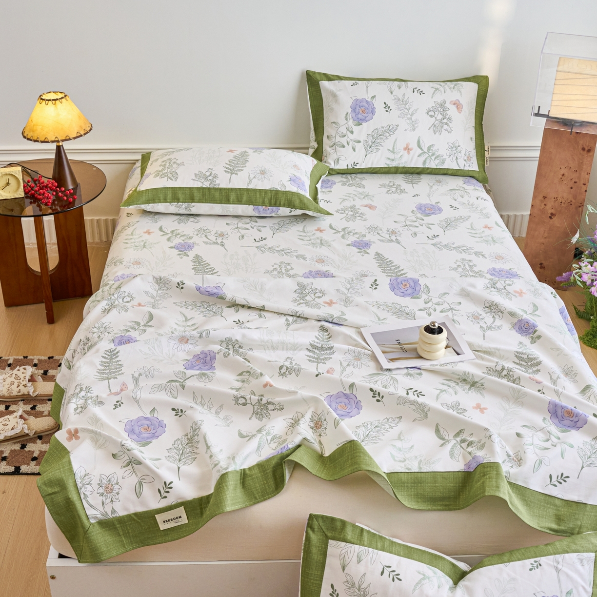 91家纺网 家纺一手货源 找家纺 春皖家纺 2026新款全棉老粗布工艺款单床单床单单件 逸云