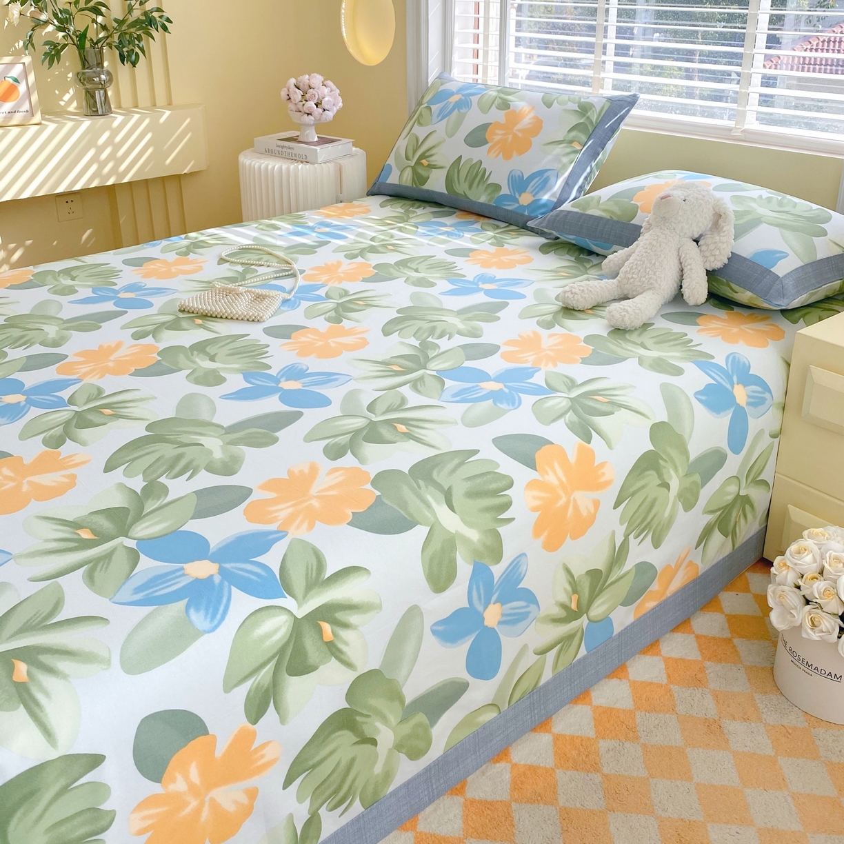 91家纺网 家纺一手货源 找家纺 春皖家纺 2026新款全棉老粗布工艺款单床单床单单件 茶心