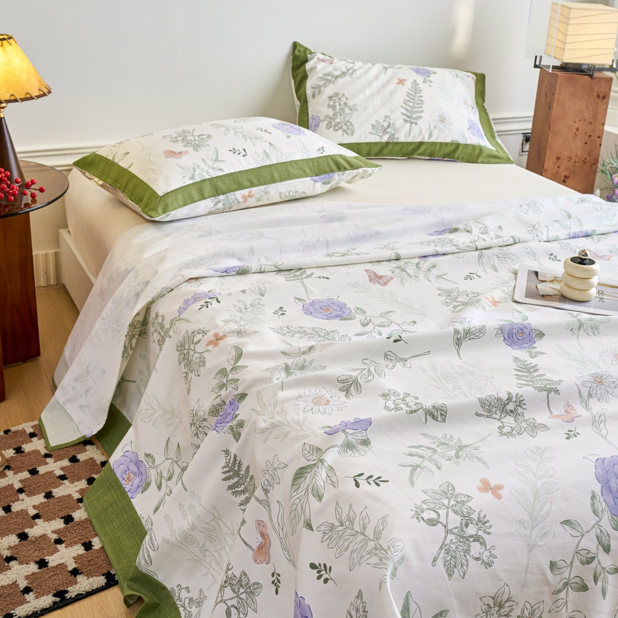 91家纺网 家纺一手货源 找家纺 春皖家纺 2026新款全棉老粗布工艺款单床单床单单件 逸云