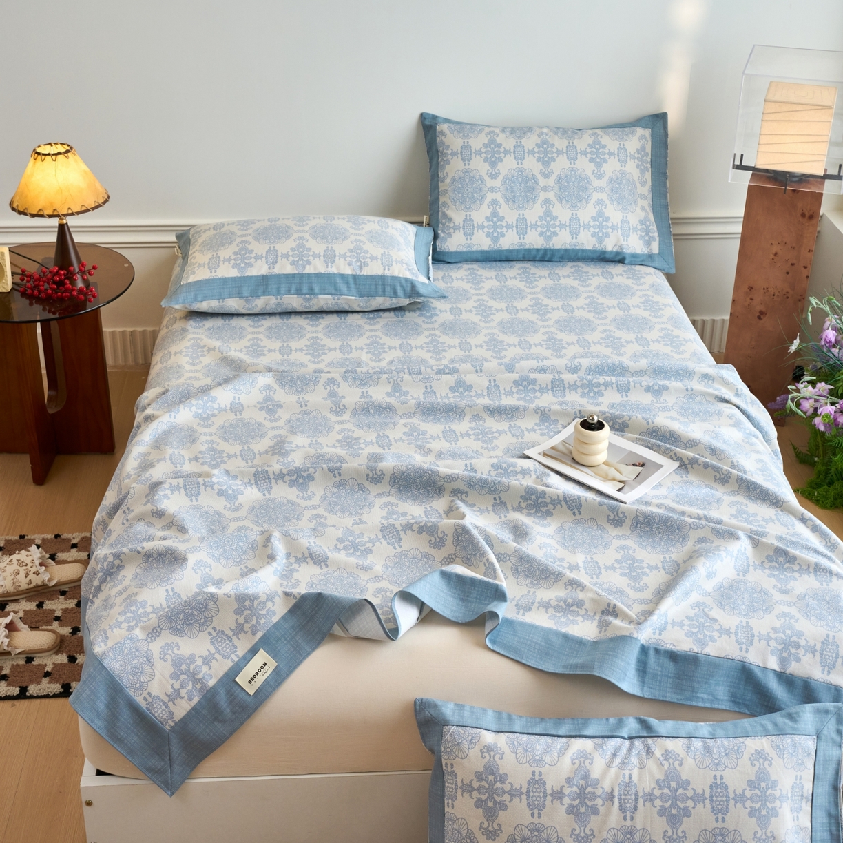 91家纺网 家纺一手货源 找家纺 春皖家纺 2026新款全棉老粗布工艺款单床单床单单件 卢卡