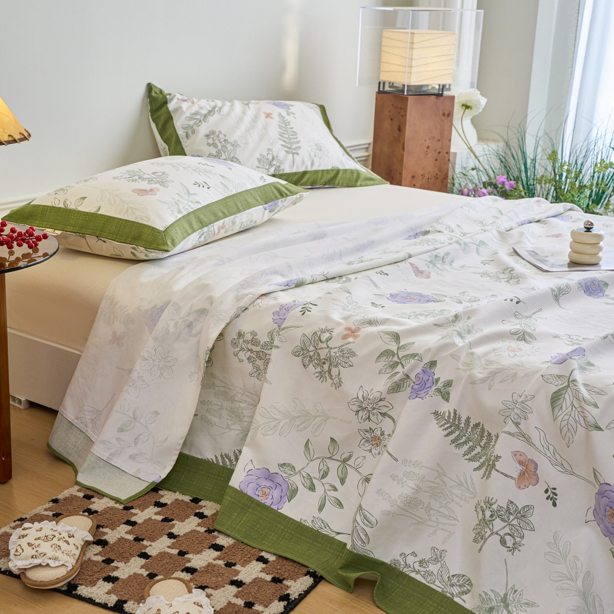 91家纺网 家纺一手货源 找家纺 春皖家纺 2026新款全棉老粗布工艺款单床单床单单件 逸云