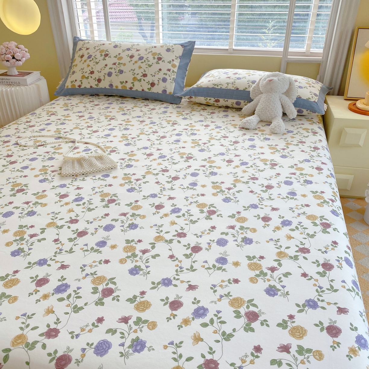 91家纺网 家纺一手货源 找家纺 春皖家纺 2026新款全棉老粗布工艺款单床单床单单件 田园梦