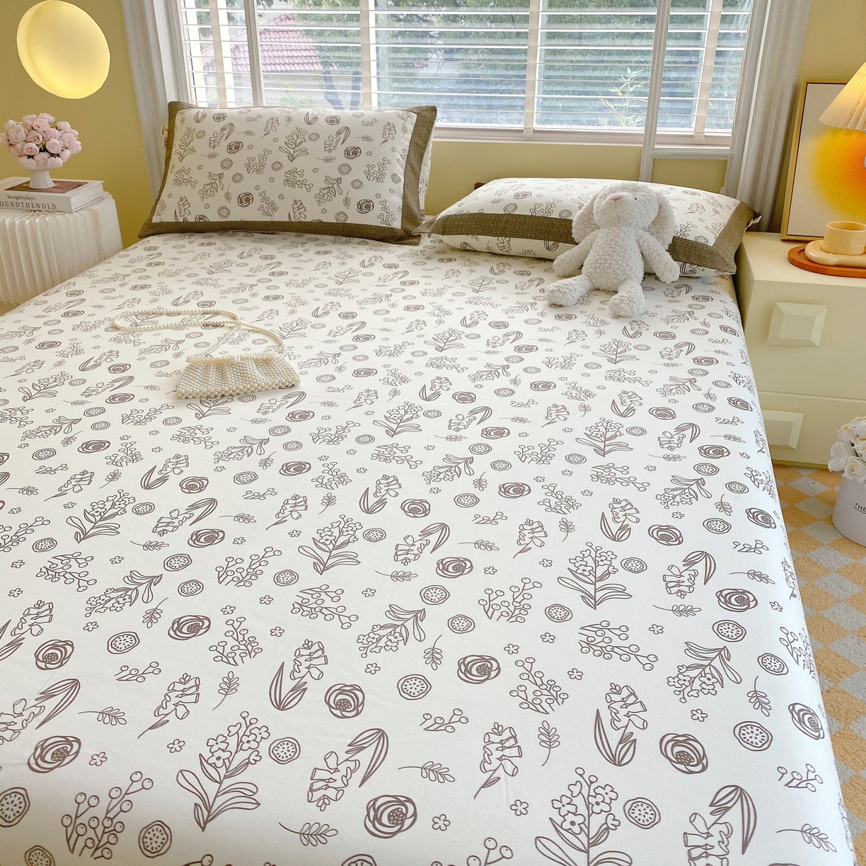 91家纺网 家纺一手货源 找家纺 春皖家纺 2026新款全棉老粗布工艺款单床单床单单件 浅韵-白