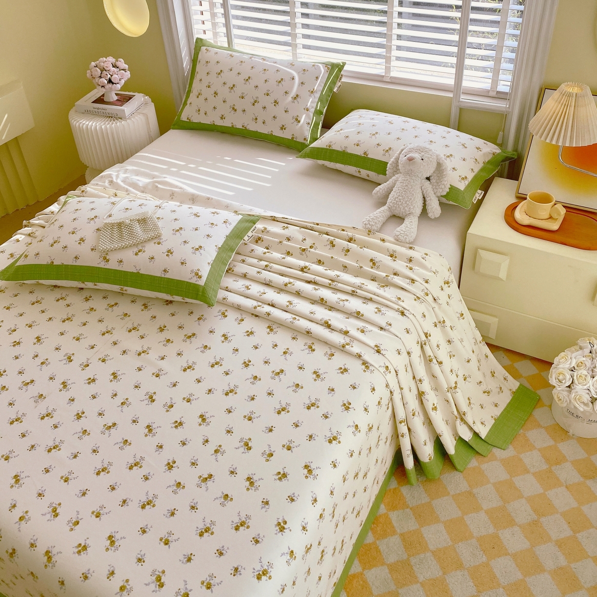 91家纺网 家纺一手货源 找家纺 春皖家纺 2026新款全棉老粗布工艺款单床单床单单件 倩影米