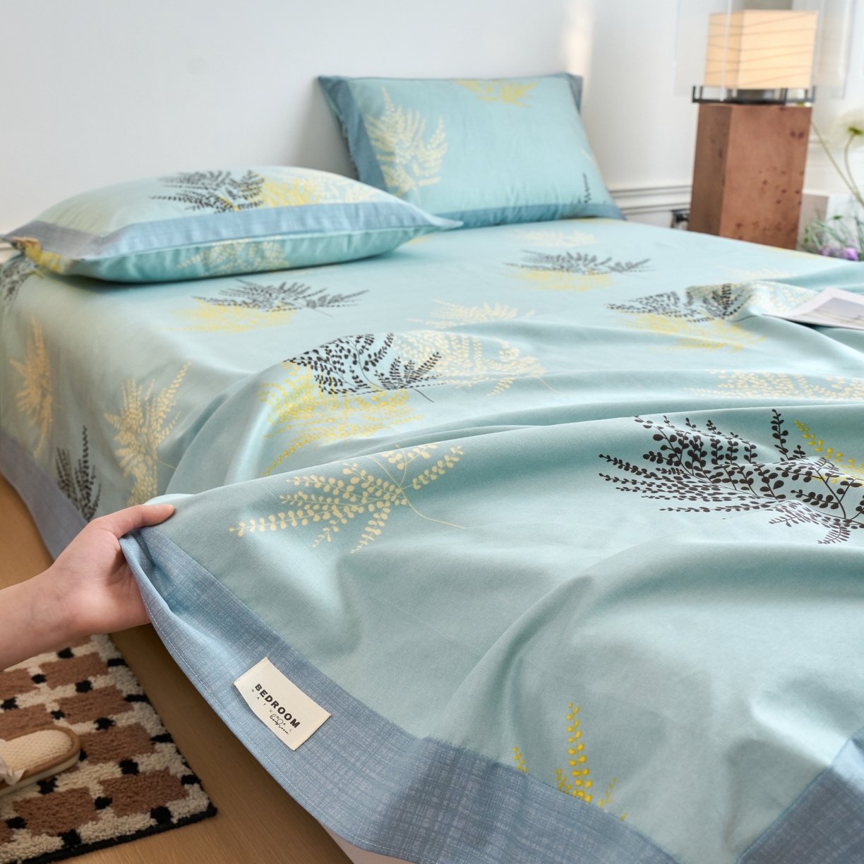 91家纺网 家纺一手货源 找家纺 春皖家纺 2026新款全棉老粗布工艺款单床单床单单件 轻舞