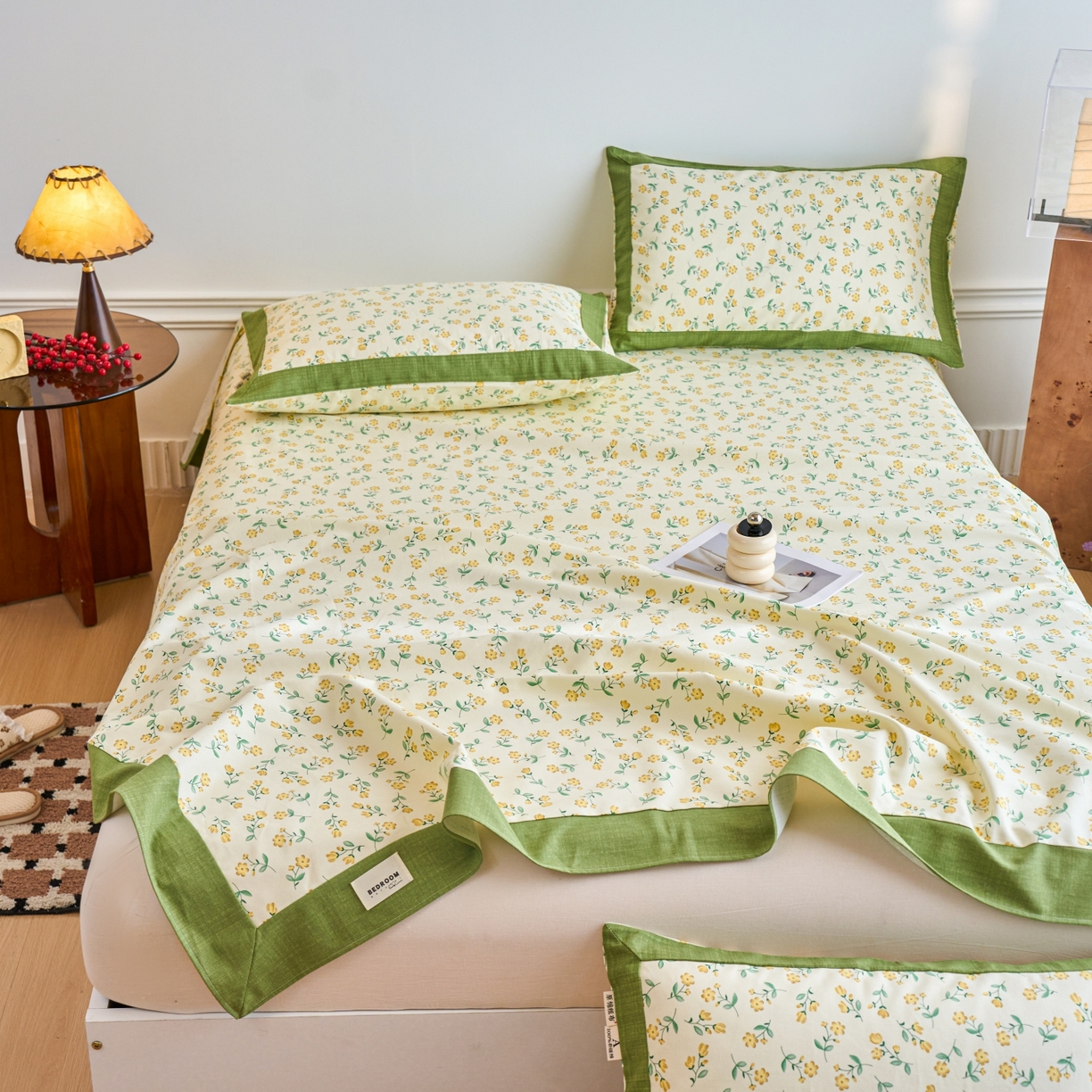 91家纺网 家纺一手货源 找家纺 春皖家纺 2026新款全棉老粗布工艺款单床单床单单件 伊兰