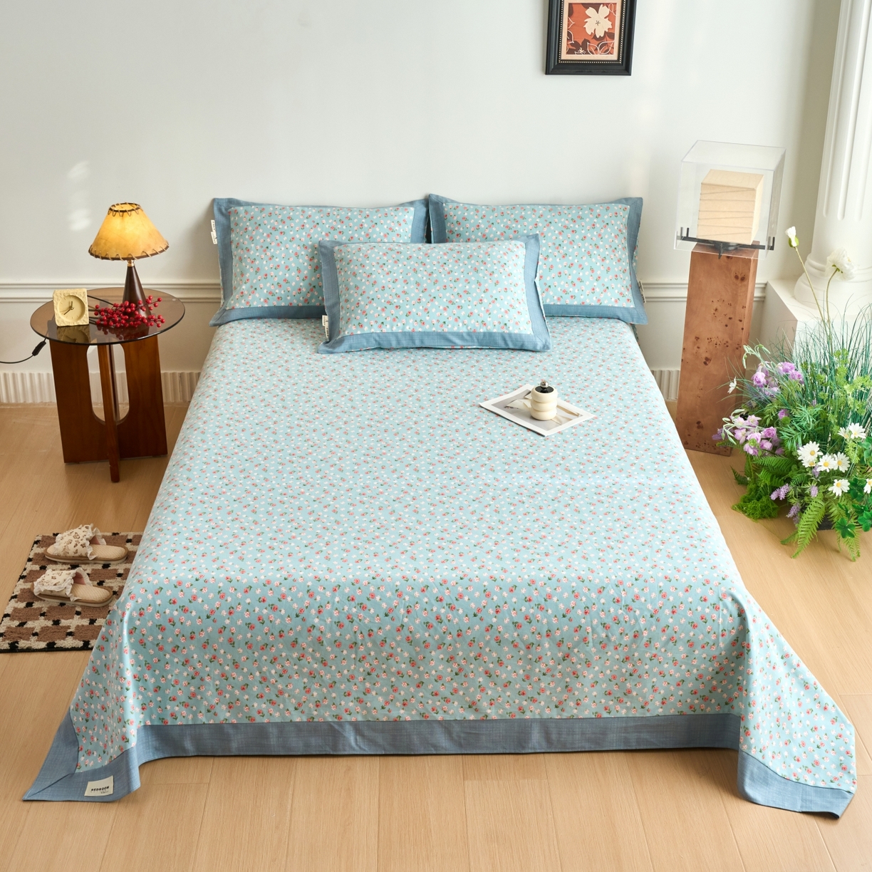 春皖家纺 2026新款全棉老粗布工艺款单床单床单单件 春意浓