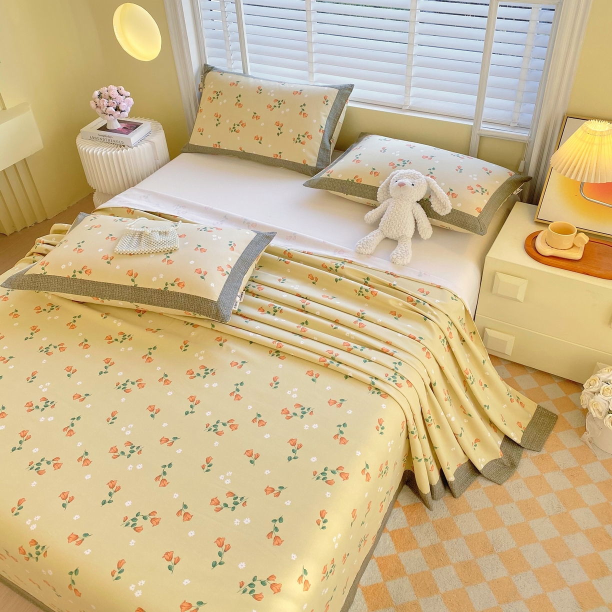 91家纺网 家纺一手货源 找家纺 春皖家纺 2026新款全棉老粗布工艺款单床单床单单件 夏日炽