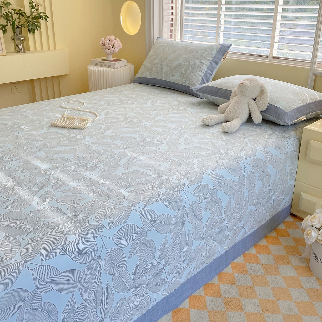 91家纺网 家纺一手货源 找家纺 春皖家纺 2026新款全棉老粗布工艺款单床单床单单件 晨曦-蓝