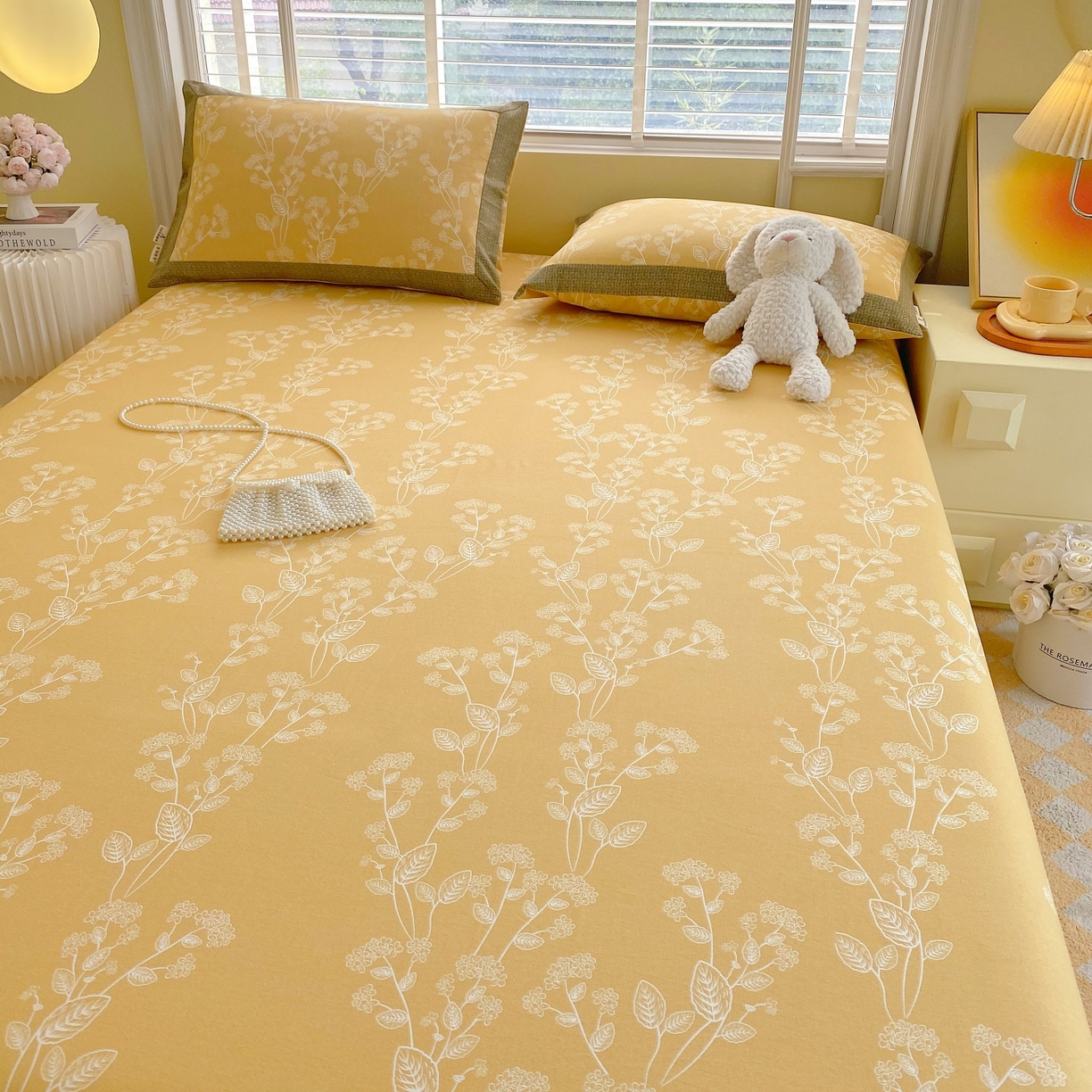 91家纺网 家纺一手货源 找家纺 春皖家纺 2026新款全棉老粗布工艺款单床单床单单件 如梦黄