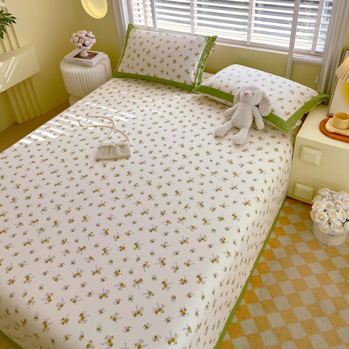 91家纺网 家纺一手货源 找家纺 春皖家纺 2026新款全棉老粗布工艺款单床单床单单件 倩影米