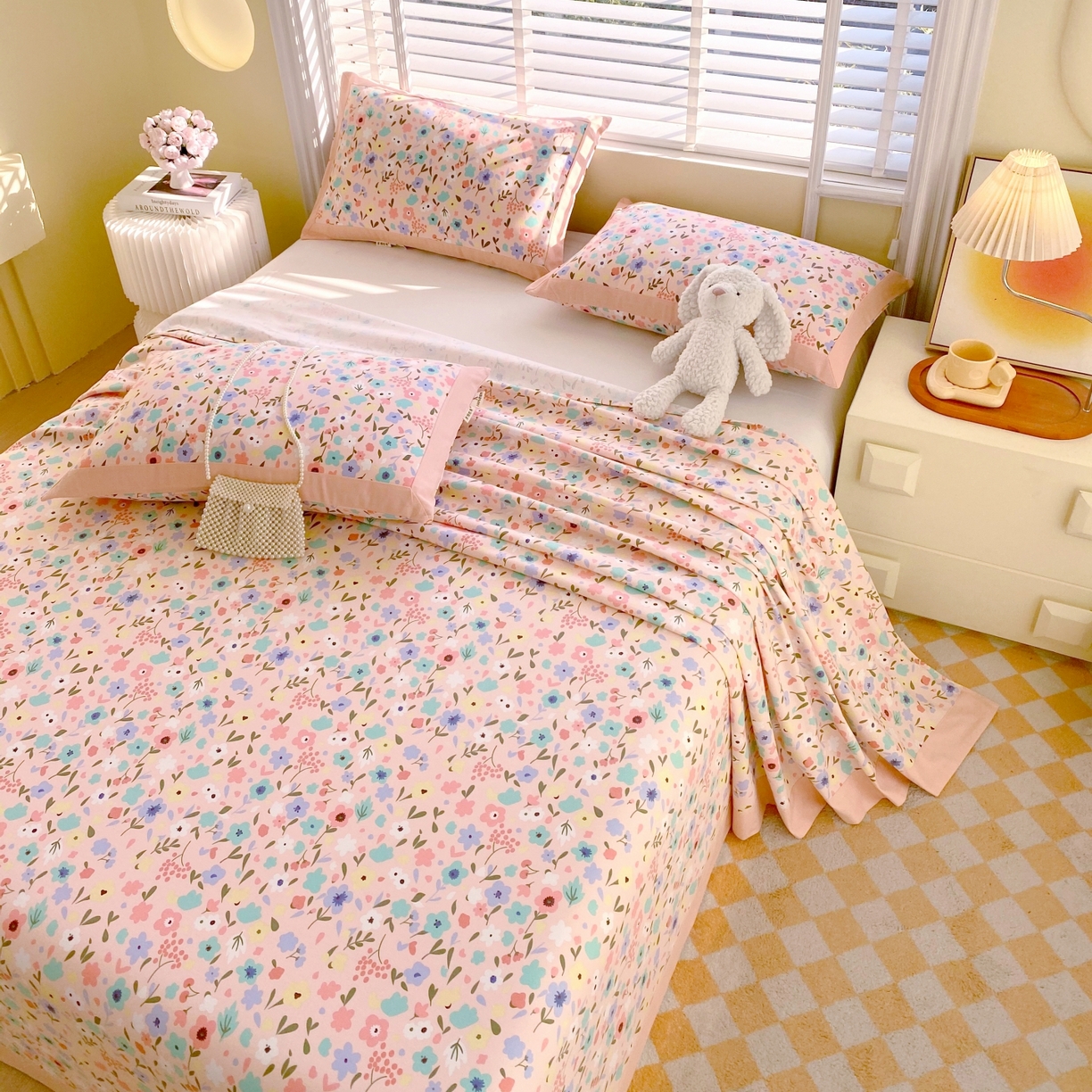 91家纺网 家纺一手货源 找家纺 春皖家纺 2026新款全棉老粗布工艺款单床单床单单件 织梦