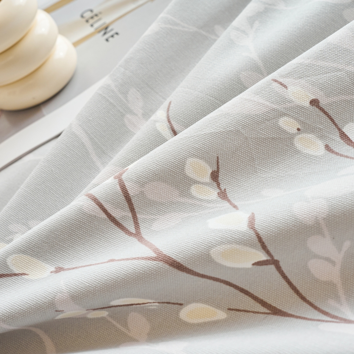 91家纺网 家纺一手货源 找家纺 春皖家纺 2026新款全棉老粗布工艺款单床单床单单件 枝丫