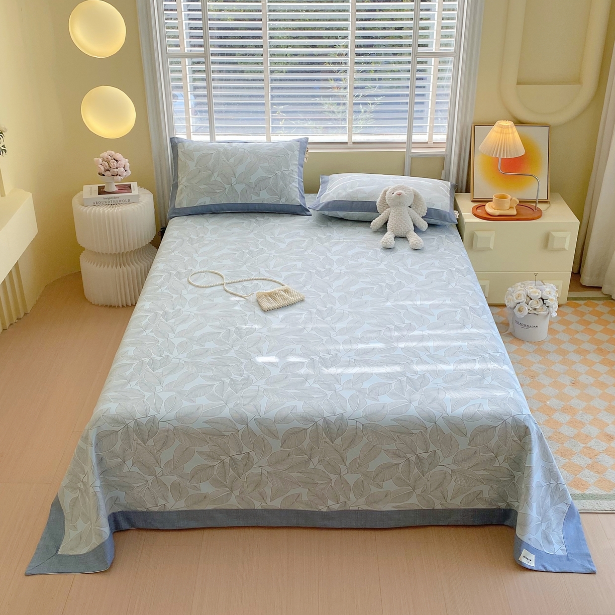 春皖家纺 2026新款全棉老粗布工艺款单床单床单单件 晨曦-蓝