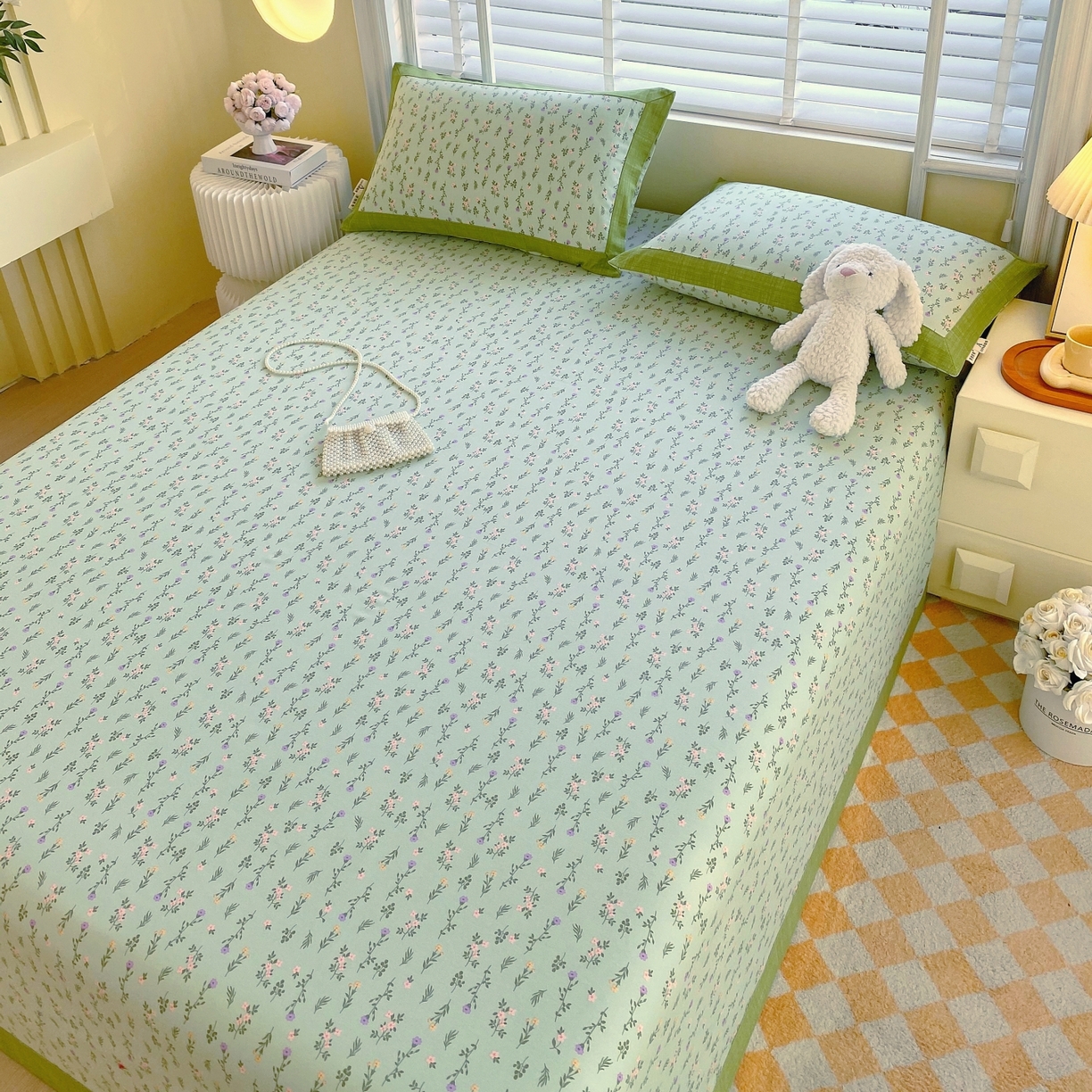 91家纺网 家纺一手货源 找家纺 春皖家纺 2026新款全棉老粗布工艺款单床单床单单件 春满园