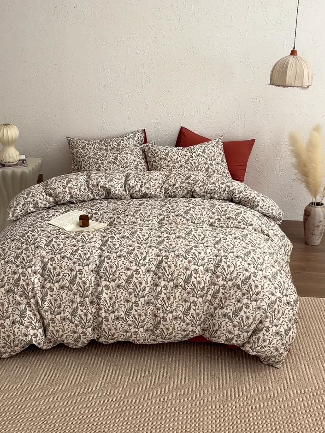 91家纺网 家纺一手货源 找家纺 其奥 2026新款全棉棉麻四件套 花田醉