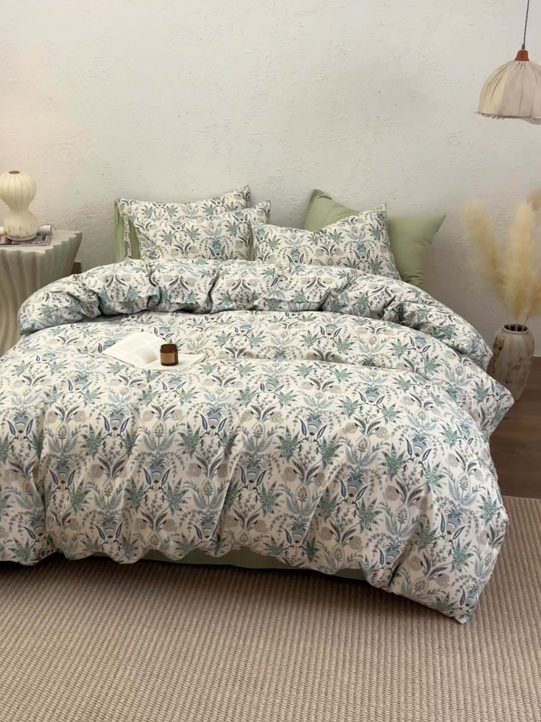 91家纺网 家纺一手货源 找家纺 其奥 2026新款全棉棉麻四件套 青青森屿