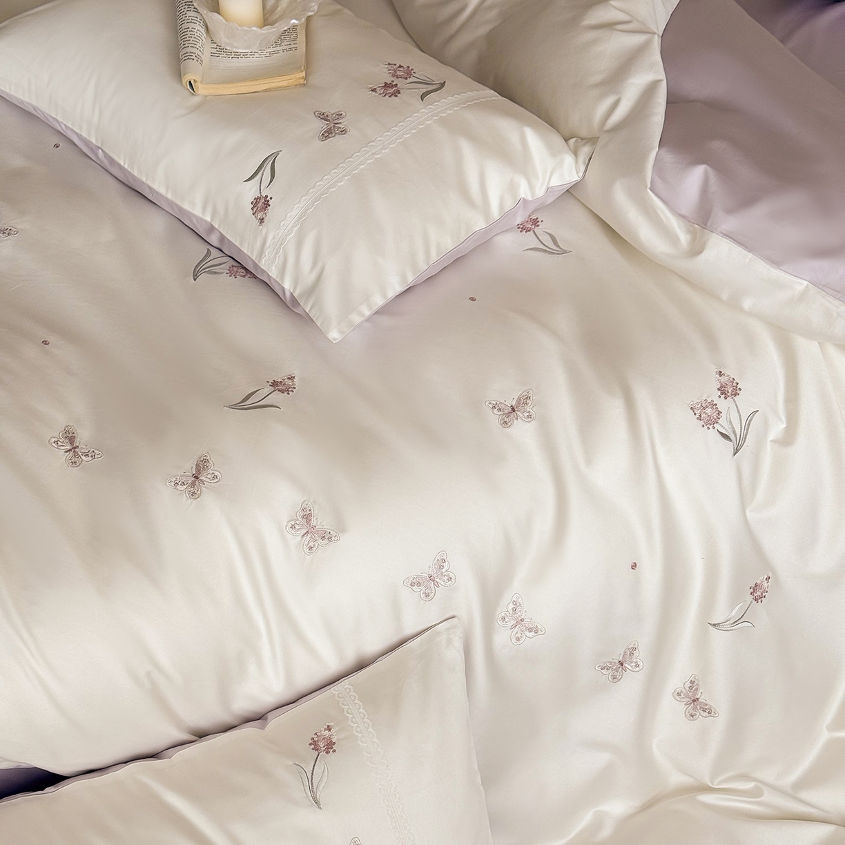 91家纺网 家纺一手货源 找家纺 （总）极简 2026新款长绒棉全棉纯棉四件套花栖蝶梦