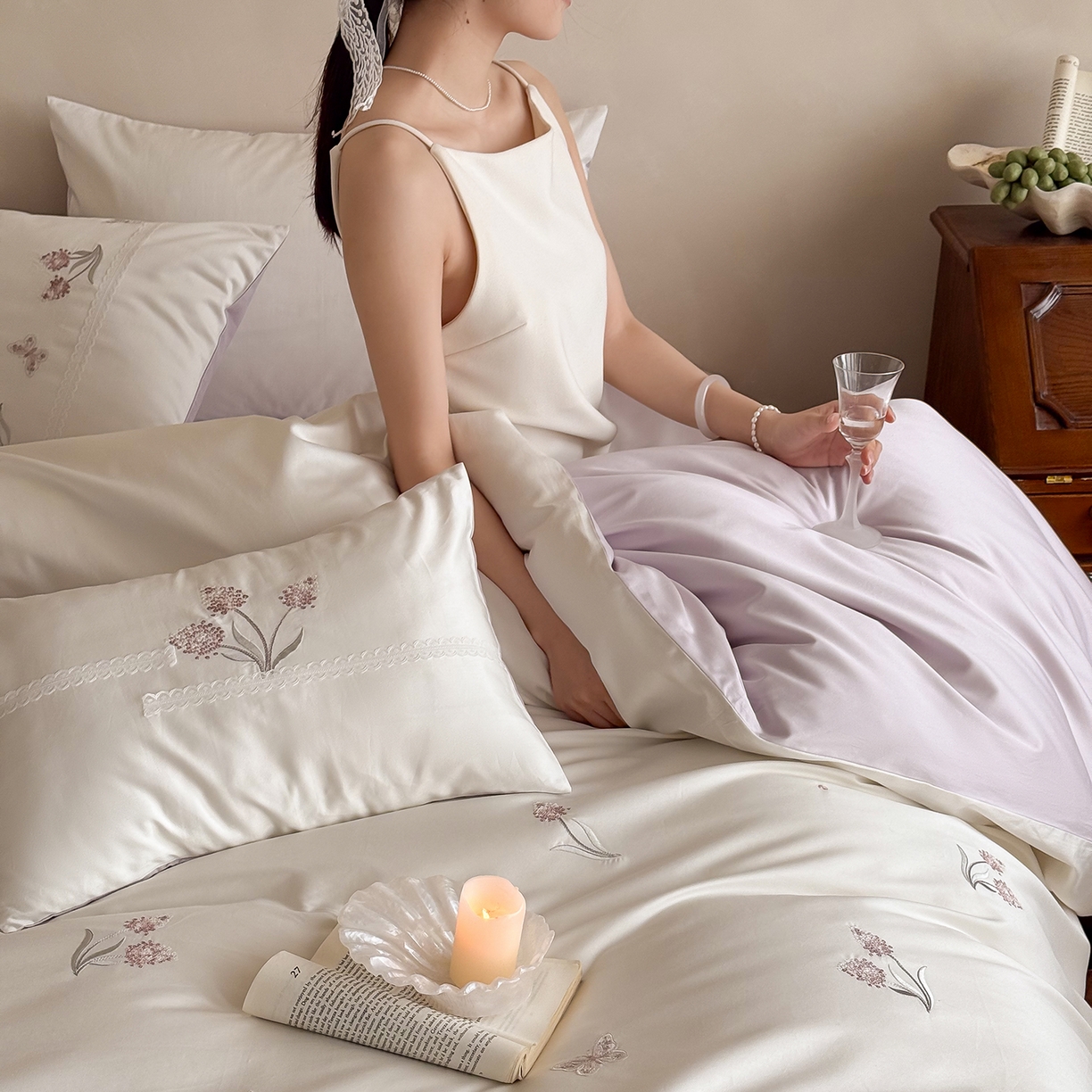 91家纺网 家纺一手货源 找家纺 （总）极简 2026新款长绒棉全棉纯棉四件套花栖蝶梦