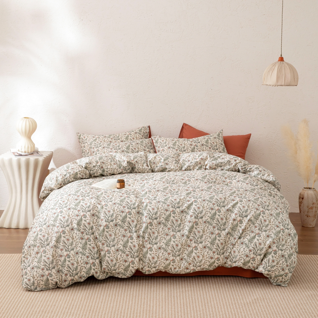 91家纺网 家纺一手货源 找家纺 其奥 2026新款全棉棉麻四件套 花田醉