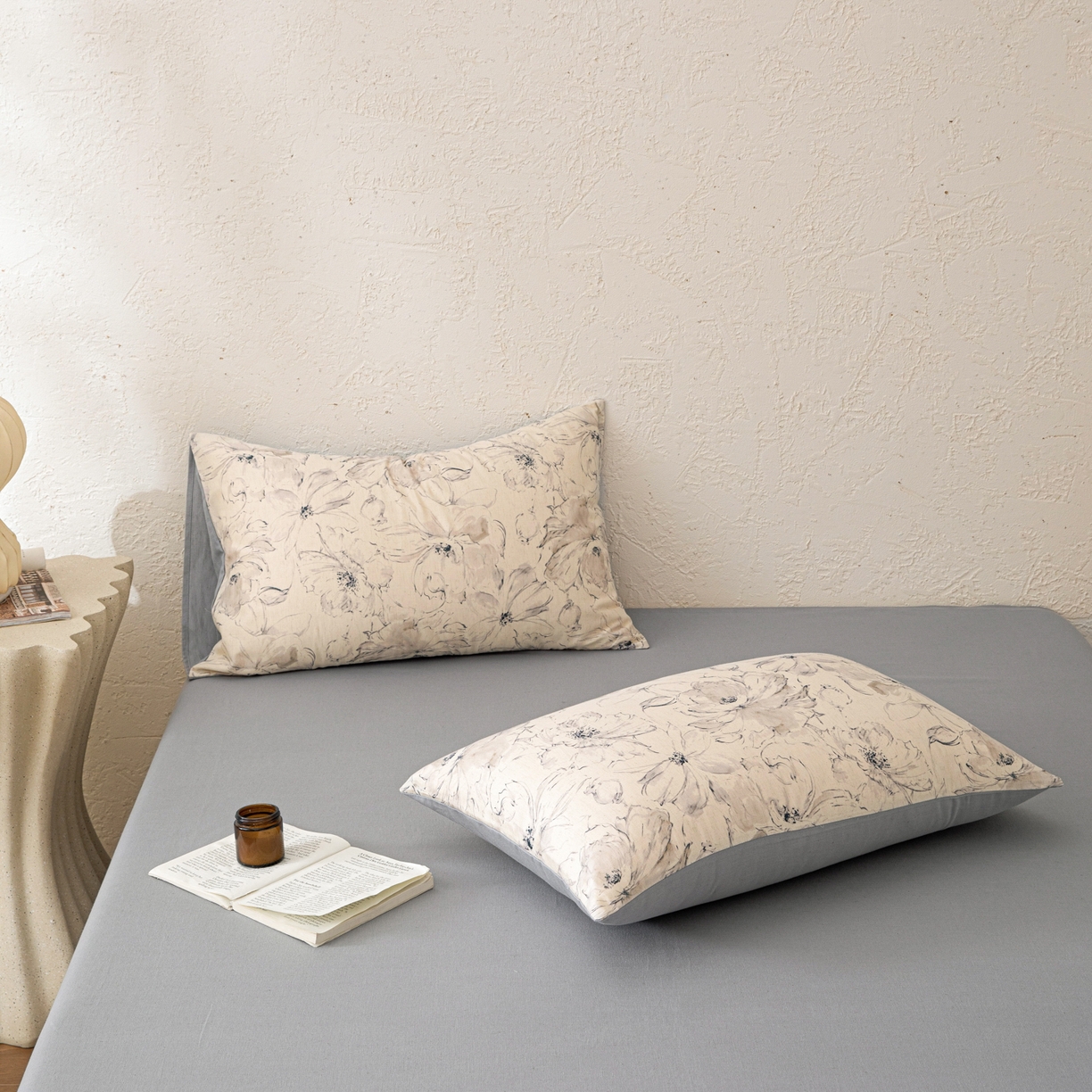 91家纺网 家纺一手货源 找家纺 其奥 2026新款全棉棉麻四件套 淡水墨荷