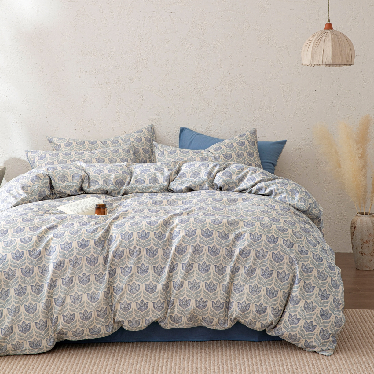 91家纺网 家纺一手货源 找家纺 其奥 2026新款全棉棉麻四件套 青花瓷