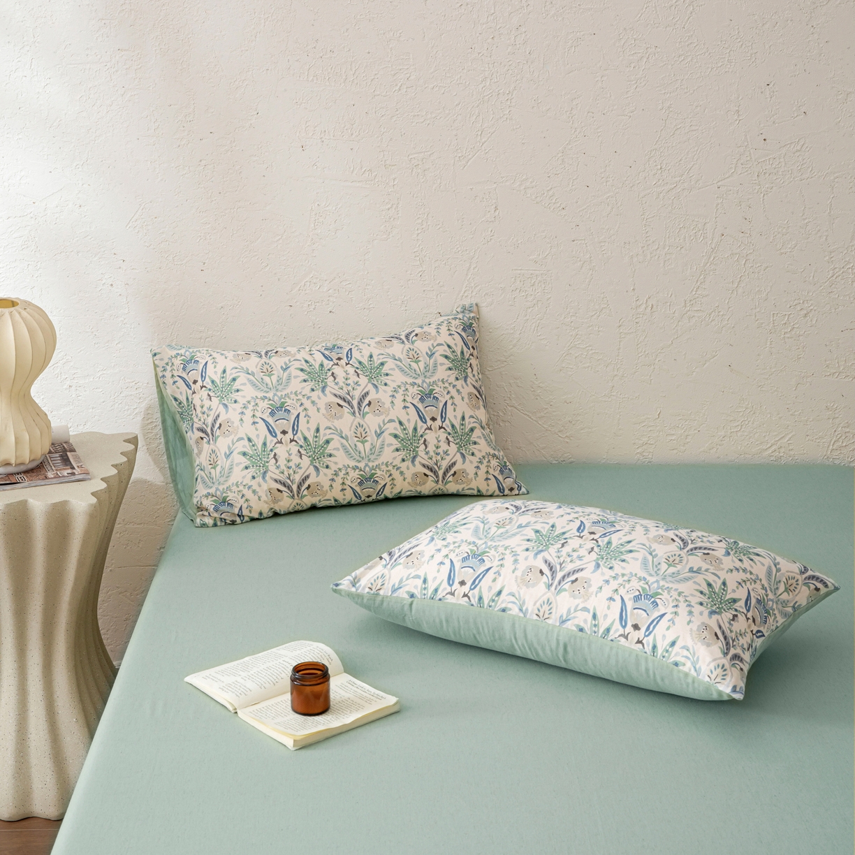 91家纺网 家纺一手货源 找家纺 其奥 2026新款全棉棉麻四件套 青青森屿