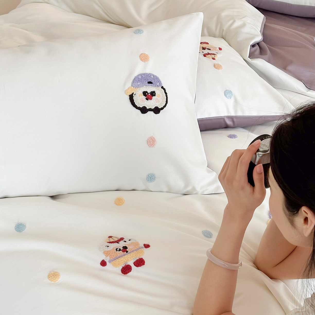 91家纺网 家纺一手货源 找家纺 （总）极简 2026新款长绒棉全棉纯棉四件套童趣蛋糕