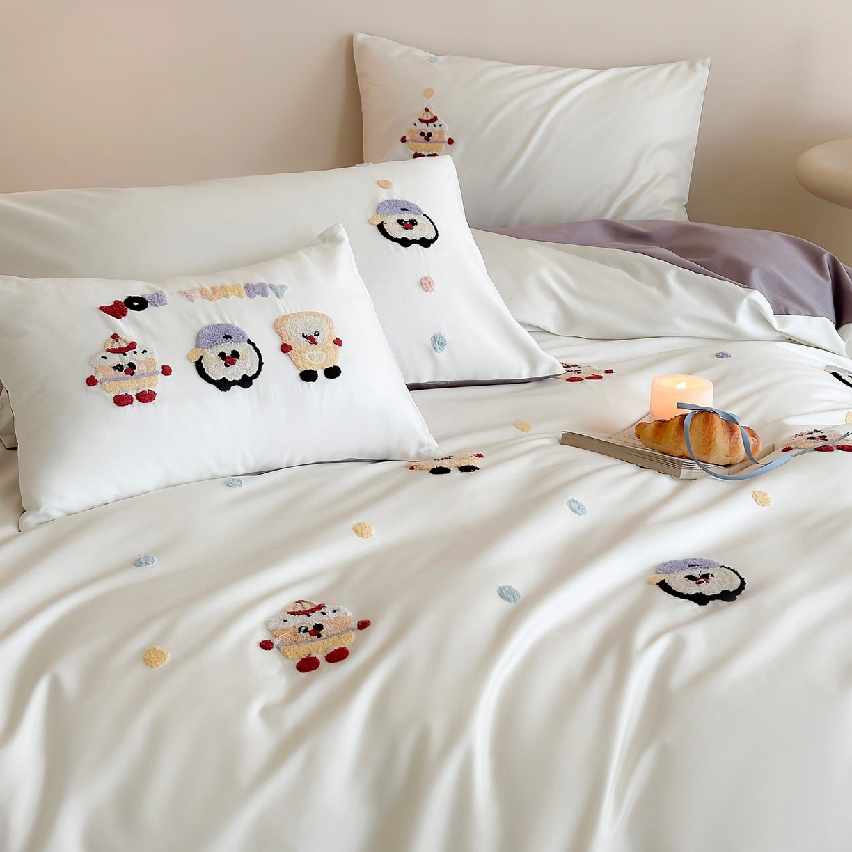 91家纺网 家纺一手货源 找家纺 （总）极简 2026新款长绒棉全棉纯棉四件套童趣蛋糕