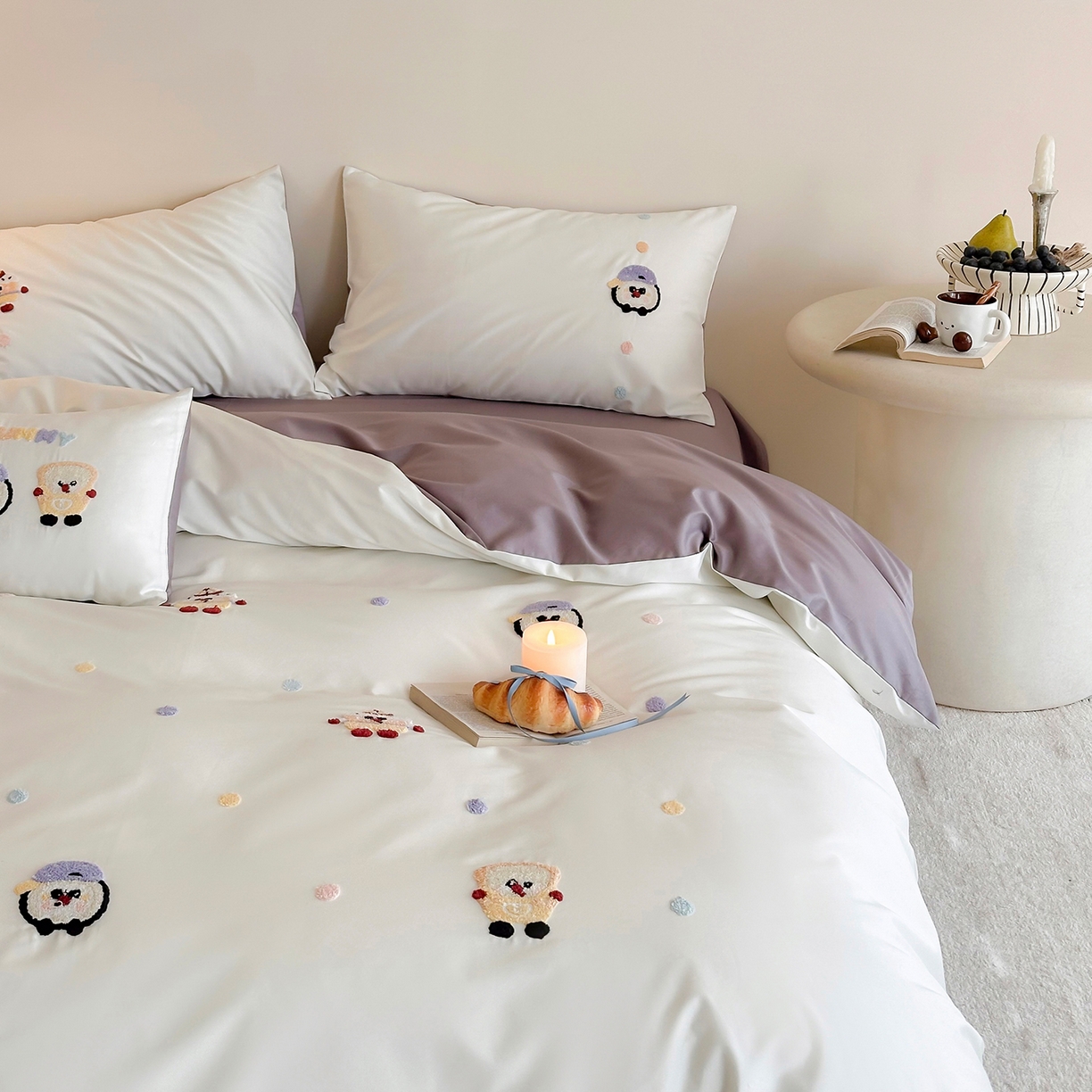 91家纺网 家纺一手货源 找家纺 （总）极简 2026新款长绒棉全棉纯棉四件套童趣蛋糕