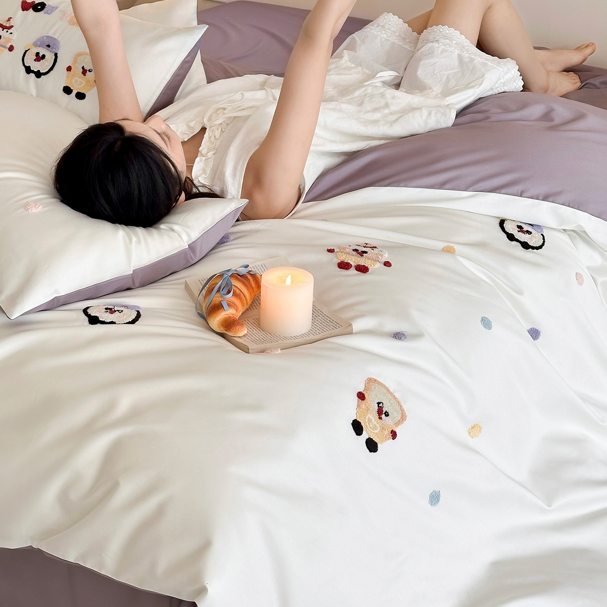 91家纺网 家纺一手货源 找家纺 （总）极简 2026新款长绒棉全棉纯棉四件套童趣蛋糕